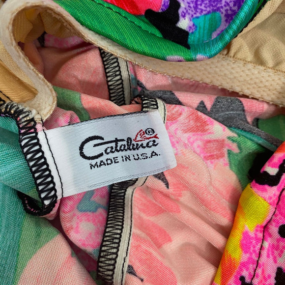 Catalina Halter Tropical Print Swimsuit One Piece Womens Sz 10 Made in USA - Picture 11 of 13